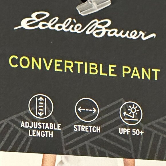 New Eddie Bauer Convertible Pant Women's Size 12 Black Adjustable Length UPF 50+ - Picture 7 of 13